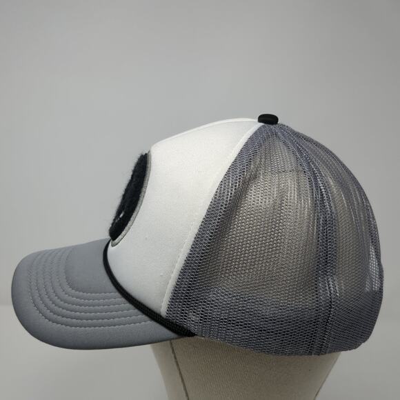 Happy Caps Snapback Rope Trucker Hat Gray One Size Mesh Back Smiley - Picture 3 of 9